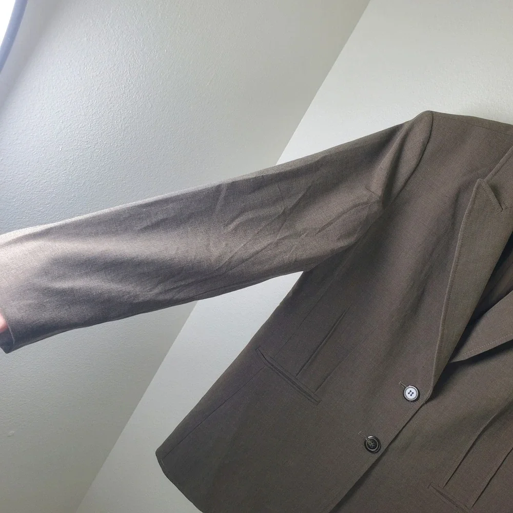 Antonio Melani Brown Two Button Notch Collar Blazer Career Jacket‎ Size 14